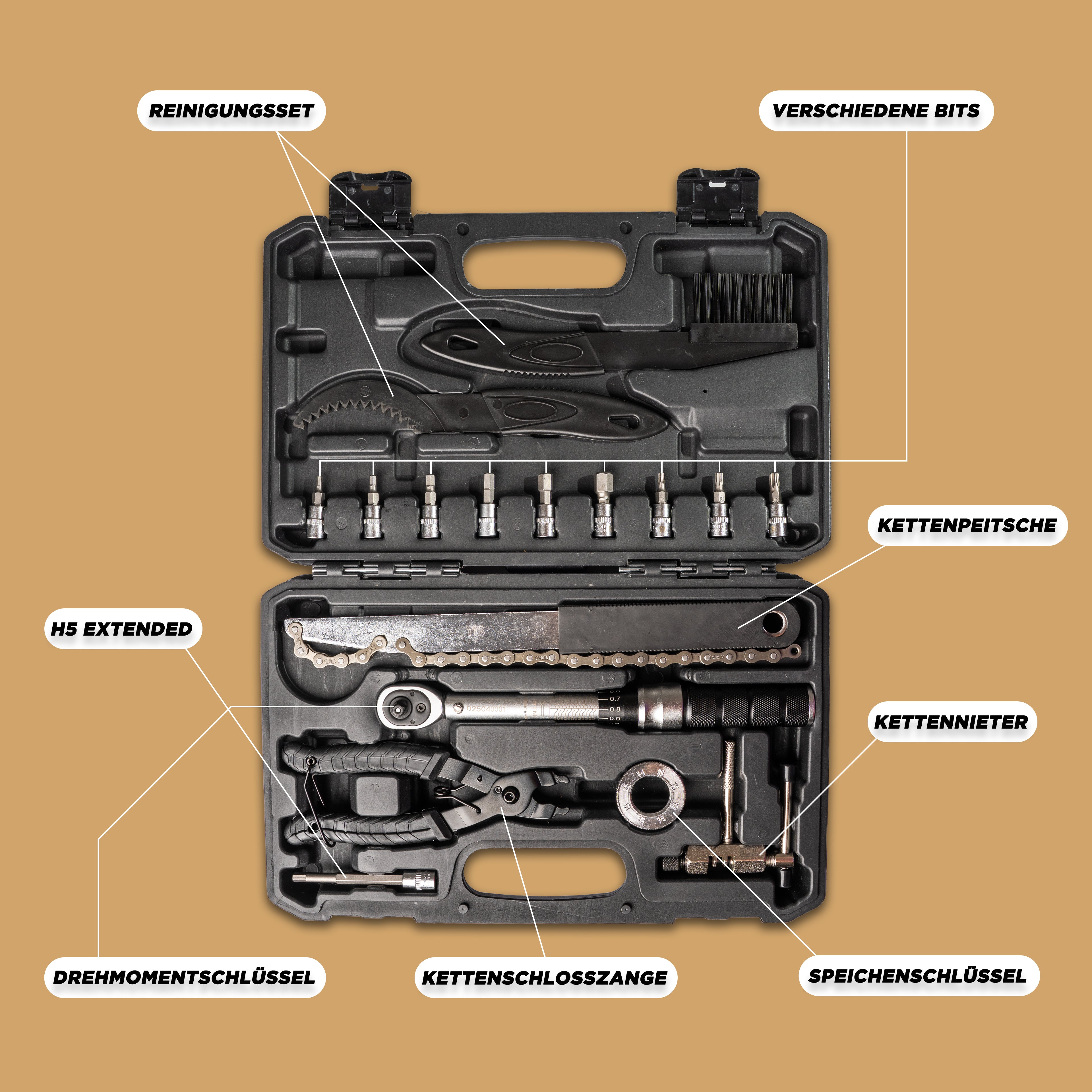 T T B Fahrrad Werkzeugkoffer mit TTB Fahrrad Werkzeugkoffer