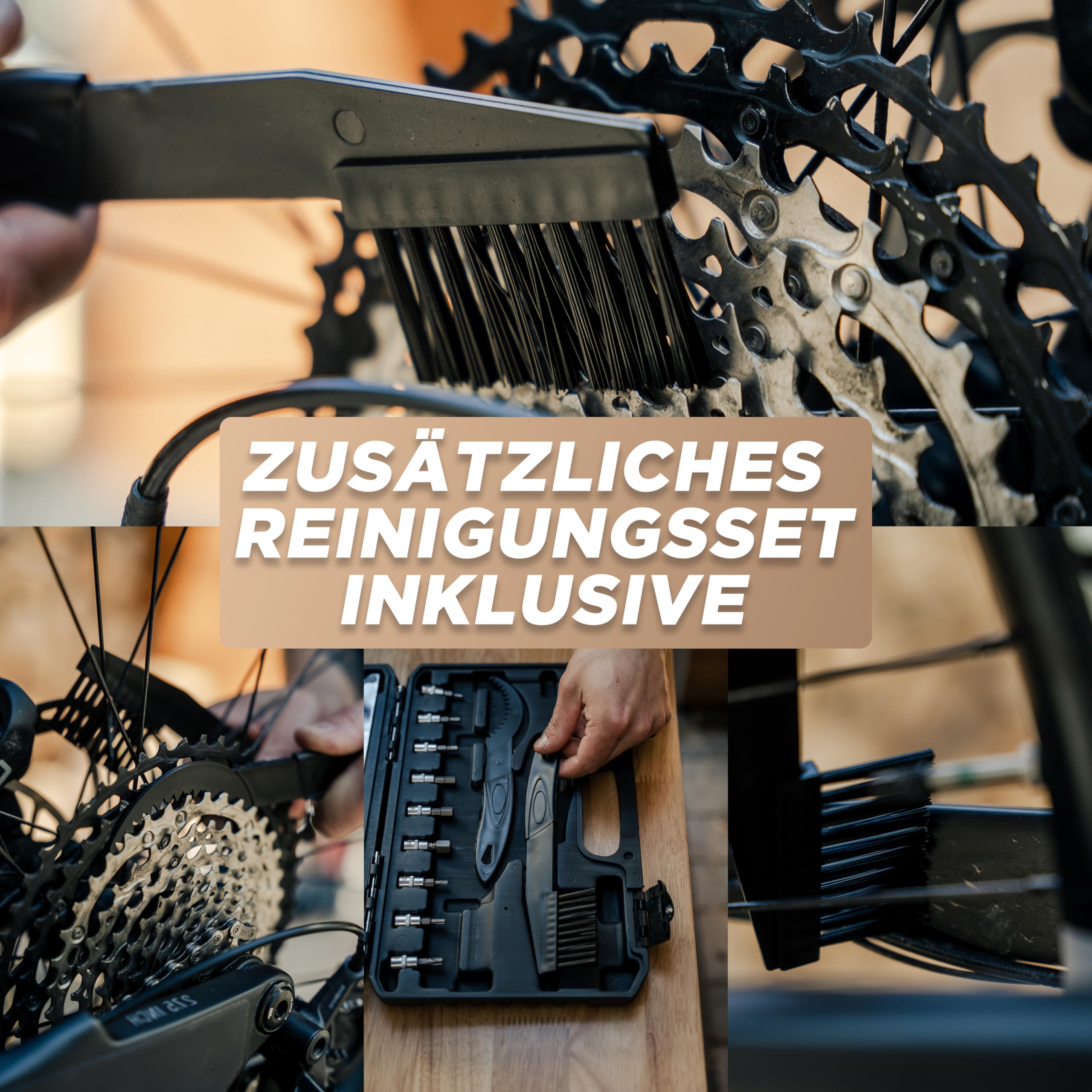 T T B Fahrrad Werkzeugkoffer mit präzisem Drehmomentschlüssel 1–25 Nm Tragbares Reparaturset für MTB, Rennrad & Gravel, Kettenpflege-Set, Kettennieter, Speichenschlüssel, Montagewerkzeug & Profi-Bits